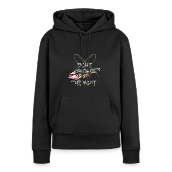 Wallershirt Wels Wels Hoodie Waller Pêche - Sweat à capuche Premium bio Femme - noir - Devant - Julia (174cm)