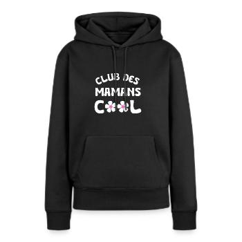club des mamans cool - Sweat à capuche Premium bio Femme - noir - Devant - Julia (174cm)