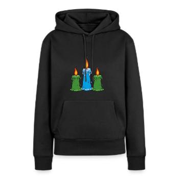 Bougies - Sweat à capuche Premium bio Femme - noir - Devant - Julia (174cm)