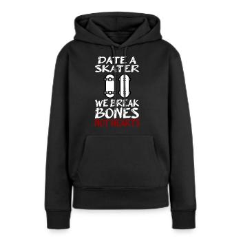 Cadeau de skateboard - Sweat à capuche Premium bio Femme - noir - Devant - Julia (174cm)