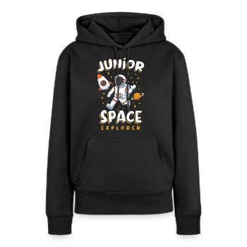 Junior Space Explorer Astronaute de l’espace - Sweat à capuche Premium bio Femme - noir - Devant - Julia (174cm)