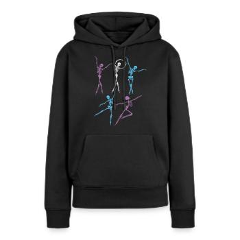 Soirée dansante - Sweat à capuche Premium bio Femme - noir - Devant - Julia (174cm)