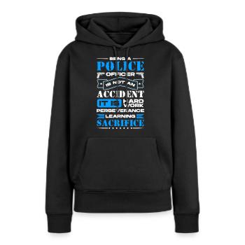 Uniforme de sirène de police - Sweat à capuche Premium bio Femme - noir - Devant - Julia (174cm)