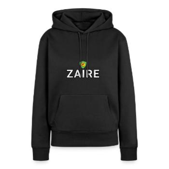 Zaire - Frauen Premium Bio Hoodie - Schwarz - Vorne - Julia (174cm)