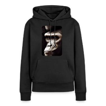 Berggorilla von Afrika - #055 Menschenaffen Schutz - Frauen Premium Bio Hoodie - Schwarz - Vorne - Julia (174cm)