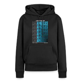 Los Angeles - Sweat à capuche Premium bio Femme - noir - Devant - Julia (174cm)