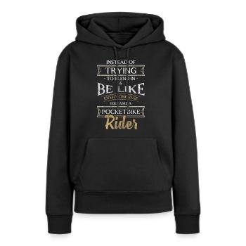 Piste de moto Piste Fils - Sweat à capuche Premium bio Femme - noir - Devant - Julia (174cm)