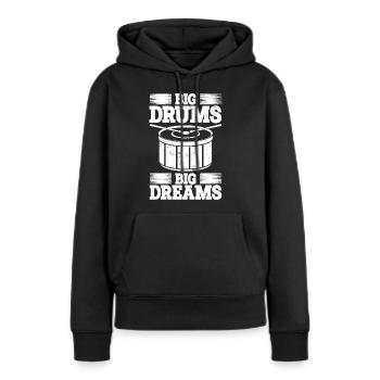 Tenor Schlagzeuger - Frauen Premium Bio Hoodie - Schwarz - Vorne - Julia (174cm)