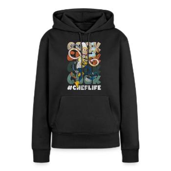 Koch Chef Kochkunst Geschmack - Frauen Premium Bio Hoodie - Schwarz - Vorne - Julia (174cm)