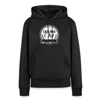 Lieblingsort Berchtesgaden - Frauen Premium Bio Hoodie - Schwarz - Vorne - Julia (174cm)
