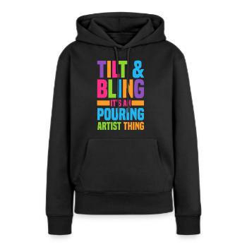 Acrylgießen Geschenke | Maler Kunst Leinwand - Frauen Premium Bio Hoodie - Schwarz - Vorne - Julia (174cm)