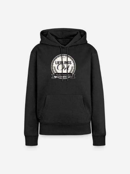 Lieblingsort Walchensee - Frauen Premium Bio Hoodie - Schwarz