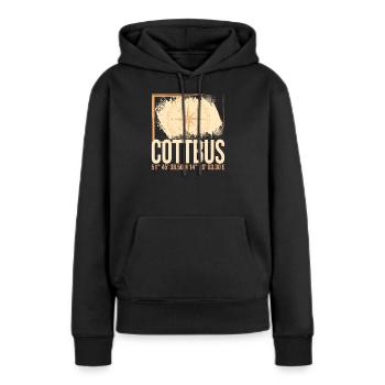 Cottbus Koordinaten - Frauen Premium Bio Hoodie - Schwarz - Vorne - Julia (174cm)
