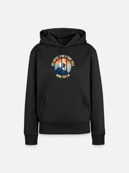Die Gipfel sind meine Ziele - Frauen Premium Bio Hoodie - Schwarz