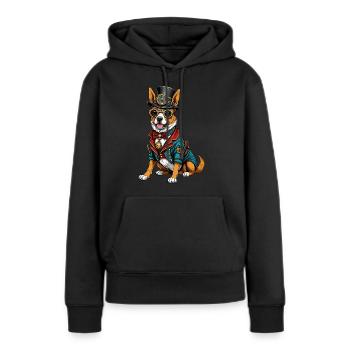 Steampunk-Hund - Frauen Premium Bio Hoodie - Schwarz - Vorne - Julia (174cm)