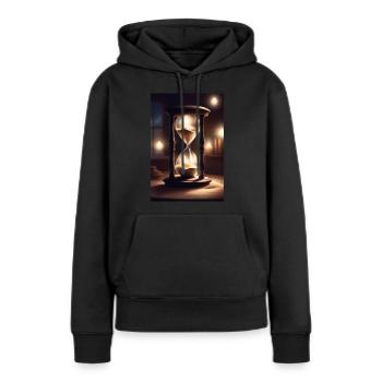 Eine alte Zeitmessmaschine, Sanduhr - Frauen Premium Bio Hoodie - Schwarz - Vorne - Julia (174cm)