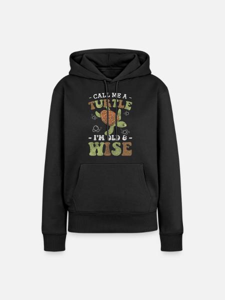 Schildkröte Meer Meeresbewohner - Frauen Premium Bio Hoodie - Schwarz