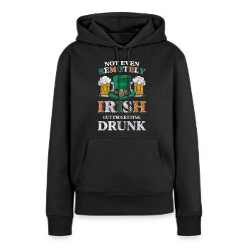 Pub Leprechaun Traveller Irlandais - Sweat à capuche Premium bio Femme - noir - Devant - Julia (174cm)