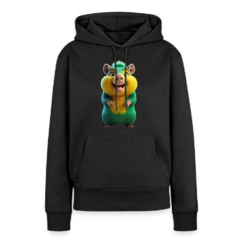 coole - Frauen Premium Bio Hoodie - Schwarz - Vorne - Julia (174cm)