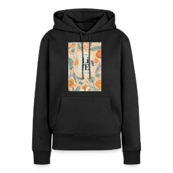 Life Grow - Women’s Premium Organic Hoodie - black - Front - Julia (174cm)