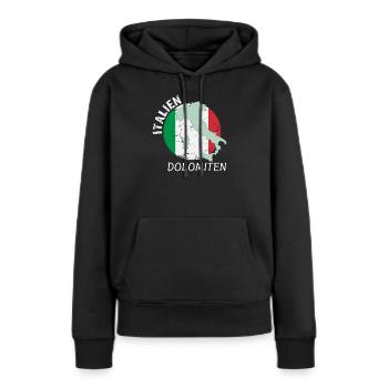 Dolomites - Sweat à capuche Premium bio Femme - noir - Devant - Julia (174cm)