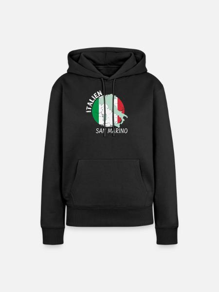 San Marino - Frauen Premium Bio Hoodie - Schwarz