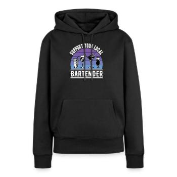 Barkeeper Geschenke Abschied Gastronomie - Frauen Premium Bio Hoodie - Schwarz - Vorne - Julia (174cm)