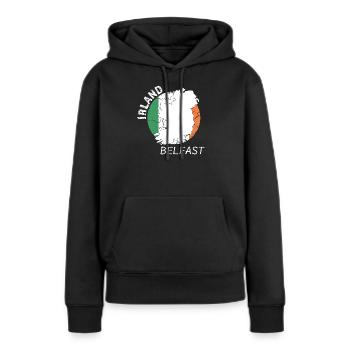 Belfast - Sweat à capuche Premium bio Femme - noir - Devant - Julia (174cm)