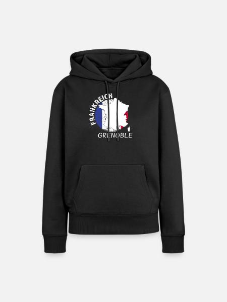 Grenoble - Sweat à capuche Premium bio Femme - noir