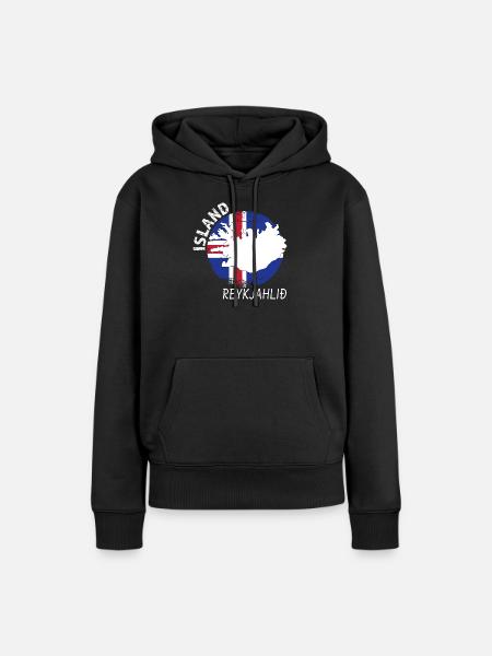 Reykjahlið - Frauen Premium Bio Hoodie - Schwarz