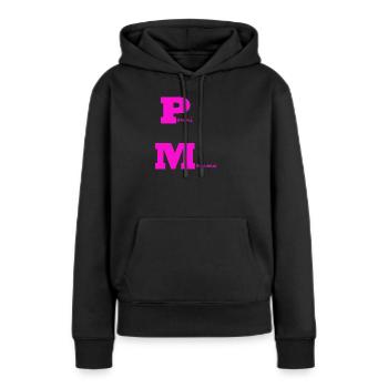 PonyMom rose - Sweat à capuche Premium bio Femme - noir - Devant - Julia (174cm)