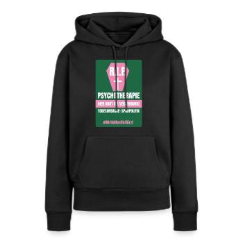PSYCHO_04 - Frauen Premium Bio Hoodie - Schwarz - Vorne - Julia (174cm)