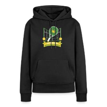 Innerlich immer Bandera — Padel 2026 - Frauen Premium Bio Hoodie - Schwarz - Vorne - Julia (174cm)
