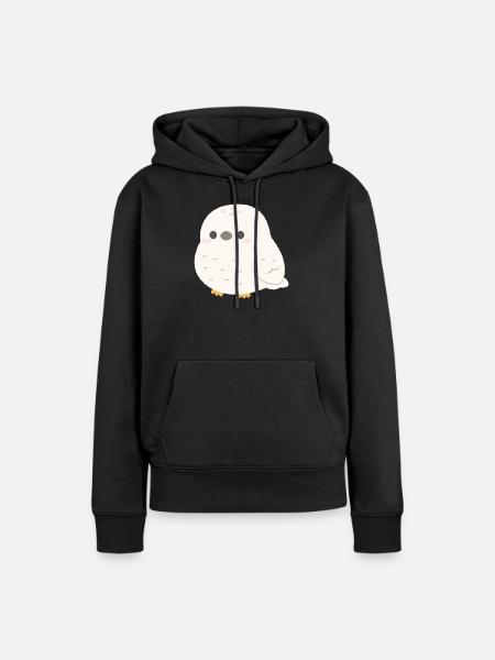 Schneeeulen-Kuschelzauber - Frauen Premium Bio Hoodie - Schwarz