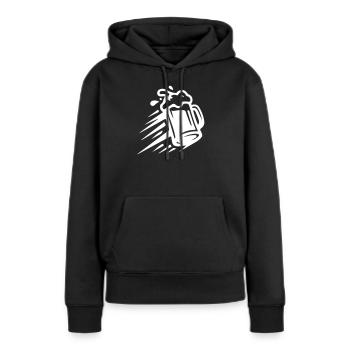 Icône de chope de bière - Sweat à capuche Premium bio Femme - noir - Devant - Julia (174cm)