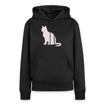 Silhouette de chat pastel - Sweat à capuche Premium bio Femme - noir - Devant - Julia (174cm)