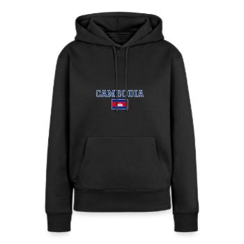 Cambodge - Sweat à capuche Premium bio Femme - noir - Devant - Julia (174cm)