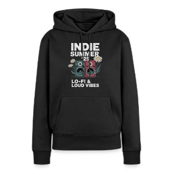 Indie Summer Vibes Lo-Fi Grunge Aesthetic - Sweat à capuche Premium bio Femme - noir - Devant - Julia (174cm)