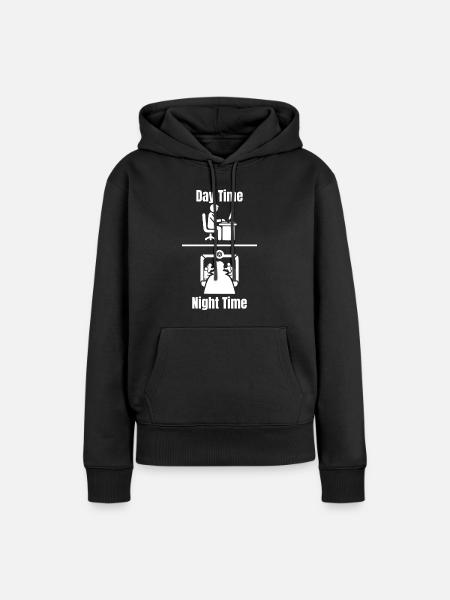 Tabletop Pen and Paper Spielleiter Day and Night - Dame Premium hoodie, økologisk bomuld - sort