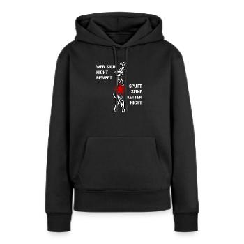 Ketten - Frauen Premium Bio Hoodie - Schwarz - Vorne - Julia (174cm)
