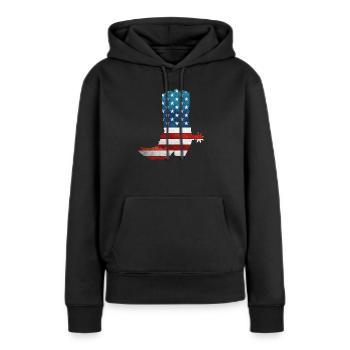 Cowboystiefel - Frauen Premium Bio Hoodie - Schwarz - Vorne - Julia (174cm)