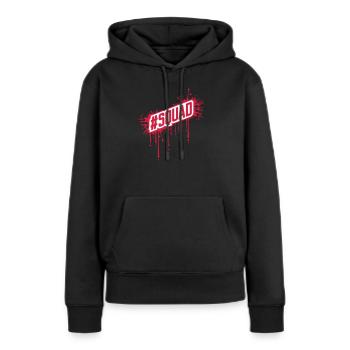Gouttes de sang SQUAD - Sweat à capuche Premium bio Femme - noir - Devant - Julia (174cm)