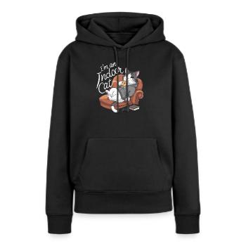 Hauskatze - Frauen Premium Bio Hoodie - Schwarz - Vorne - Julia (174cm)