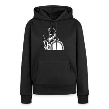 sparta warrior - Frauen Premium Bio Hoodie - Schwarz - Vorne - Julia (174cm)