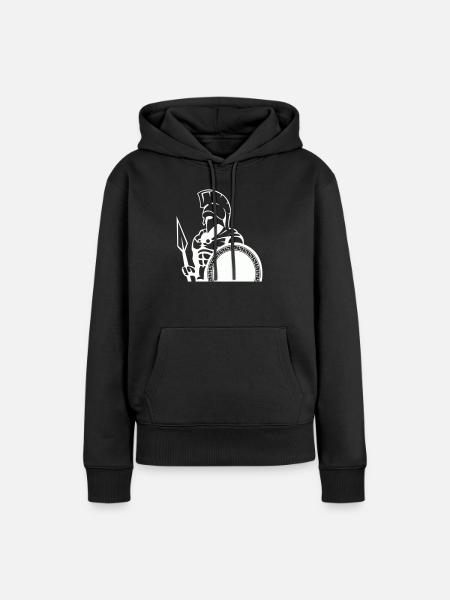 sparta warrior - Frauen Premium Bio Hoodie - Schwarz