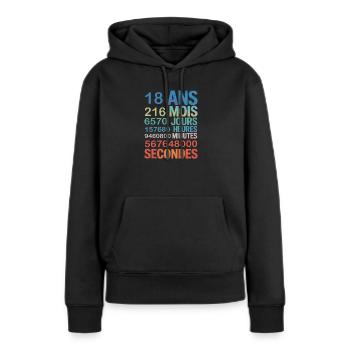 18 Ans – Une Vie en Chiffres - Frauen Premium Bio Hoodie - Schwarz - Vorne - Julia (174cm)