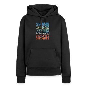 29 Ans en Chiffres – Design Anniversaire Créatif - Frauen Premium Bio Hoodie - Schwarz - Vorne - Julia (174cm)