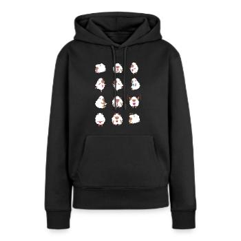 Mouton - Funny pictures - Idée cadeau - Sweat à capuche Premium bio Femme - noir - Devant - Julia (174cm)