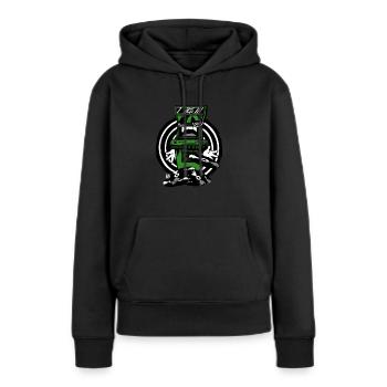 Joueur passionné M. Tekno-mat 23 - Sweat à capuche Premium bio Femme - noir - Devant - Julia (174cm)