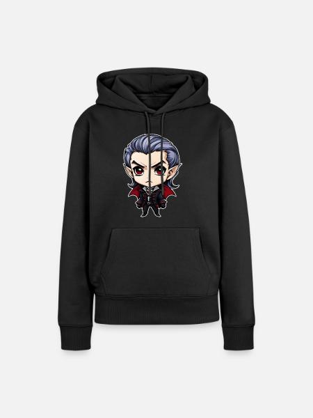 Ein Chibi-Vampir - Frauen Premium Bio Hoodie - Schwarz